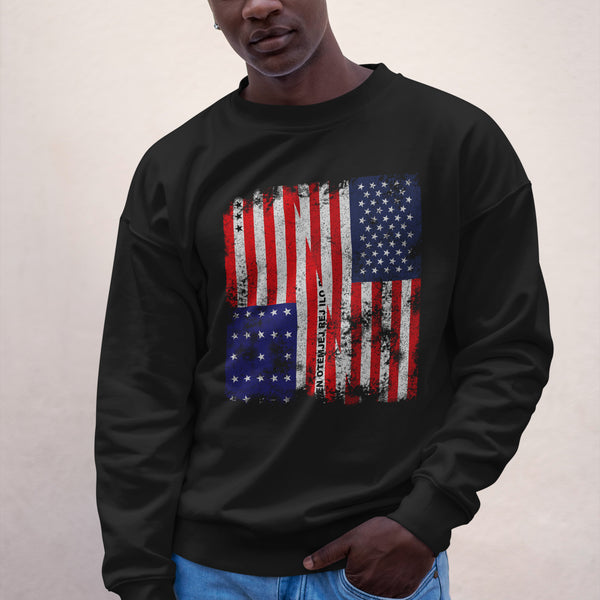 Bikini Atoll USA Flag - Half American Sweatshirt
