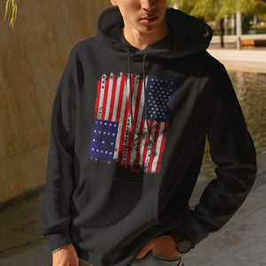 Bikini Atoll USA Flag - Half American Hoodie