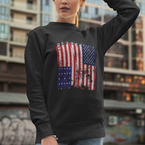 Bikini Atoll USA Flag - Half American Sweatshirt