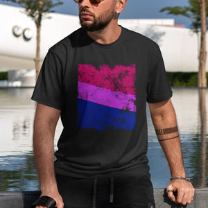 Bisexual Flag - Distressed LGBT+ T-Shirt