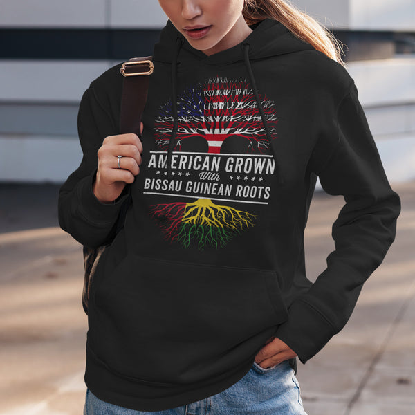 American Grown Bissau Guinean Roots Flag Hoodie
