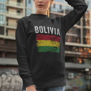 Bolivia Flag Distressed - Bolivian Flag Sweatshirt