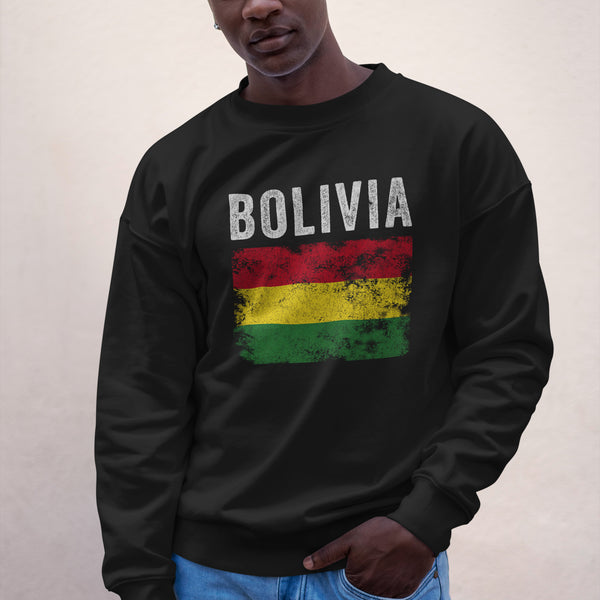 Bolivia Flag Distressed - Bolivian Flag Sweatshirt