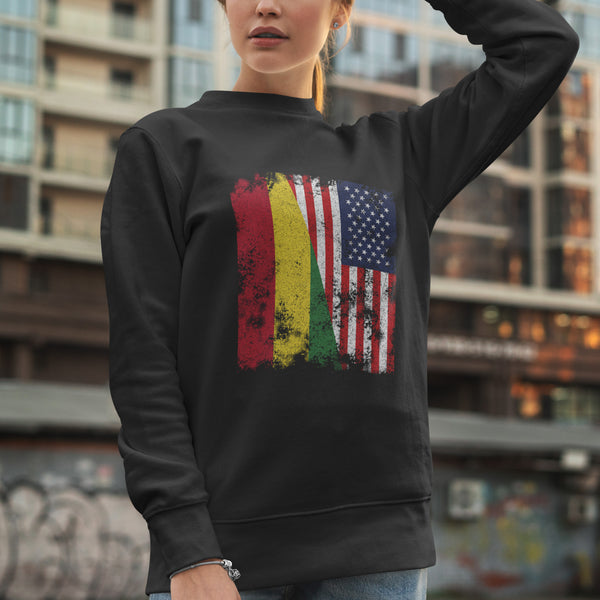 Bolivia USA Flag - Half American Sweatshirt