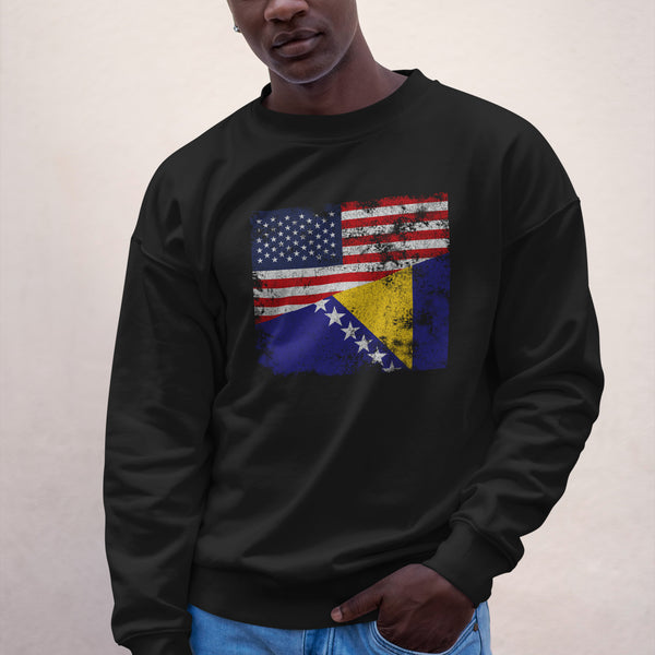Bosnia and Herzegovina USA Flag Sweatshirt