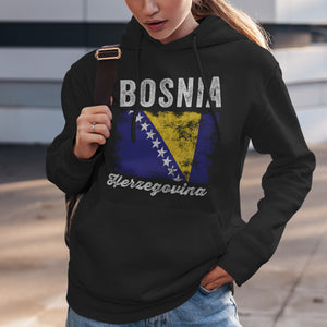 Bosnia and Herzegovina Flag Distressed Hoodie