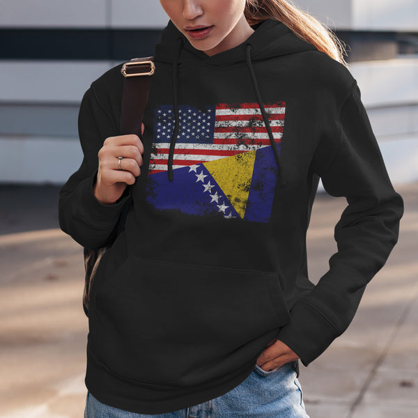Bosnia and Herzegovina USA Flag Hoodie