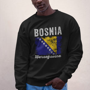 Bosnia and Herzegovina Flag Distressed Sweatshirt