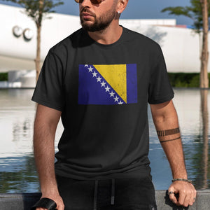 Bosnia And Herzegovina Flag T-Shirt Black / S