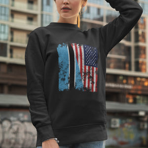 Botswana USA Flag - Half American Sweatshirt