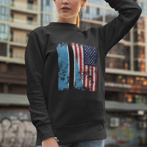 Botswana USA Flag - Half American Sweatshirt