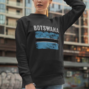 Botswana Flag Distressed Botswanian Flag Sweatshirt