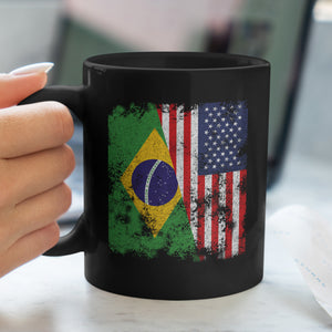 Brazil USA Flag - Half American Mug