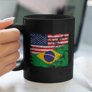 Brazil USA Flag Mug
