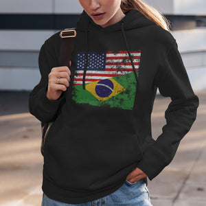 Brazil USA Flag Hoodie