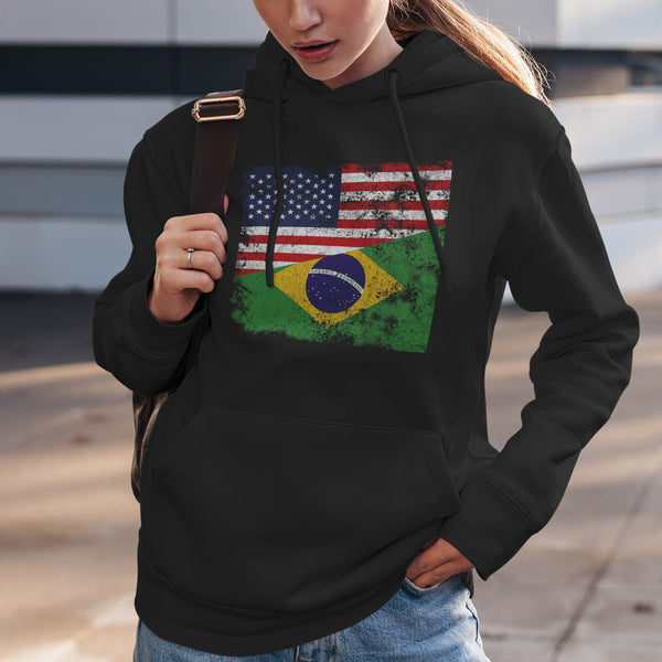 Brazil USA Flag Hoodie