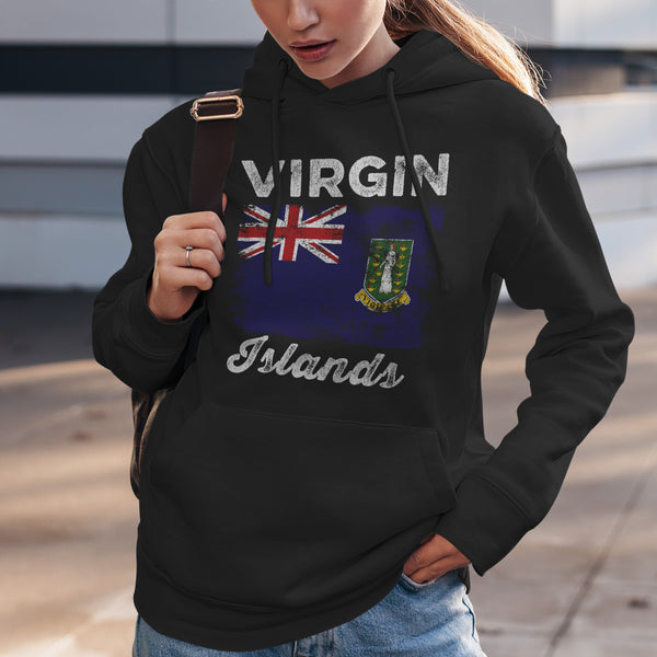 British Virgin Islands Flag Distressed Hoodie