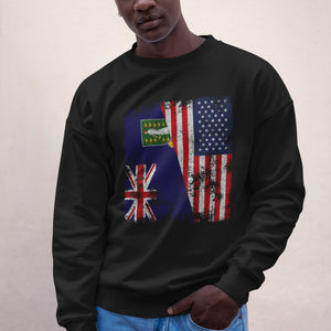 British Virgin Islands USA Flag - Half American Sweatshirt