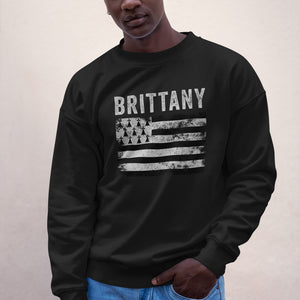 Brittany Flag Distressed - Breton Flag Sweatshirt