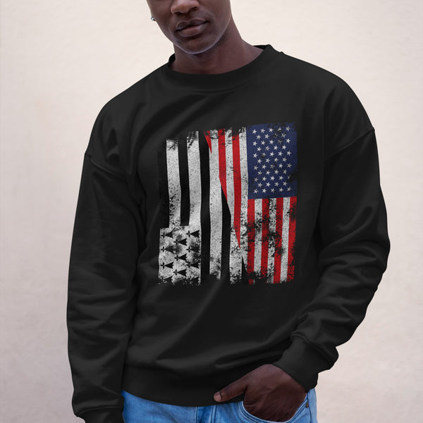Brittany USA Flag - Half American Sweatshirt