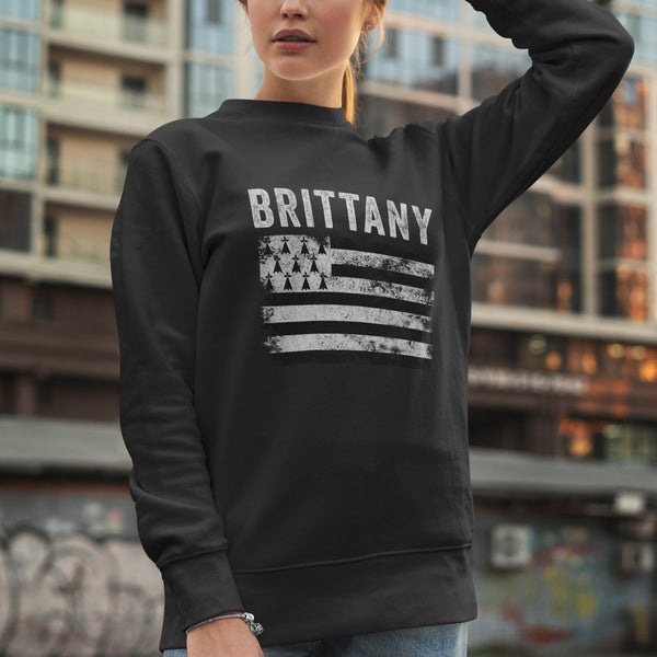 Brittany Flag Distressed - Breton Flag Sweatshirt