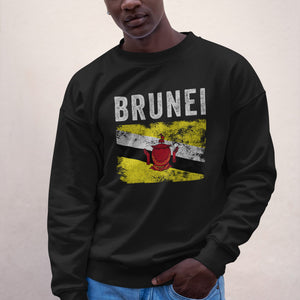 Brunei Flag Distressed - Bruneian Flag Sweatshirt