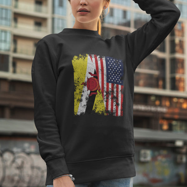 Brunei USA Flag - Half American Sweatshirt