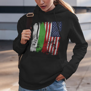 Bulgaria USA Flag - Half American Hoodie
