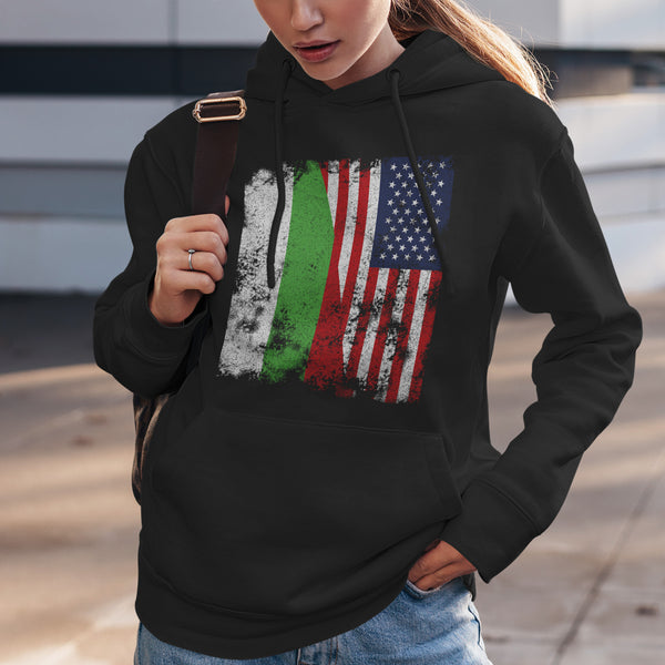 Bulgaria USA Flag - Half American Hoodie