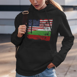 Bulgaria USA Flag Hoodie