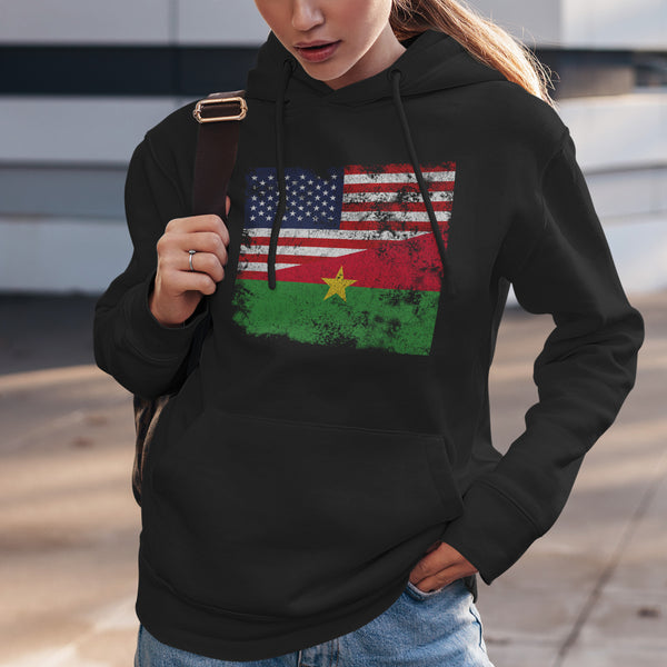 Burkina Faso USA Flag Hoodie