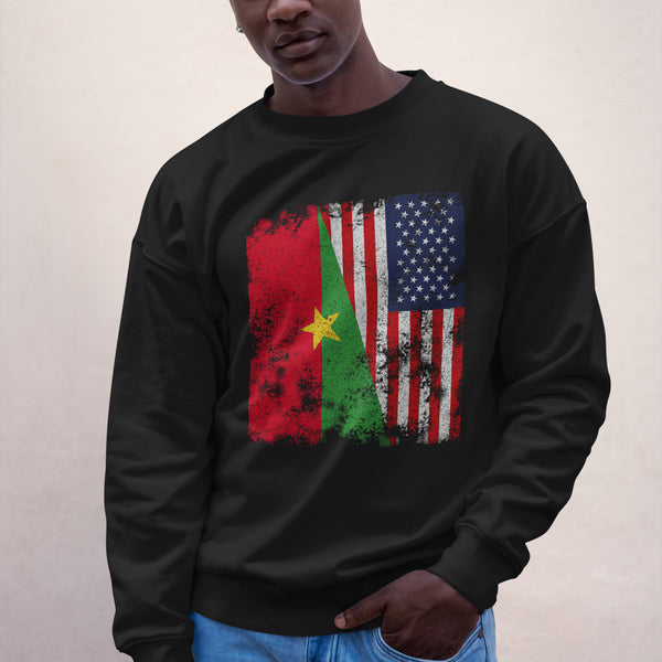 Burkina Faso USA Flag - Half American Sweatshirt