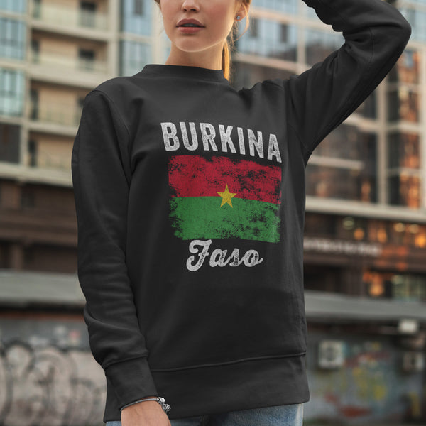 Burkina Faso Flag Vintage Burkinabe Flag Sweatshirt