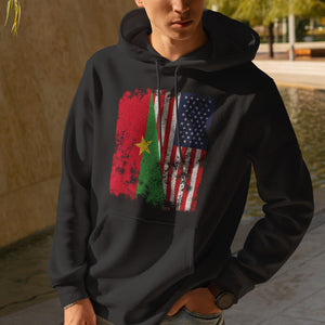 Burkina Faso USA Flag - Half American Hoodie