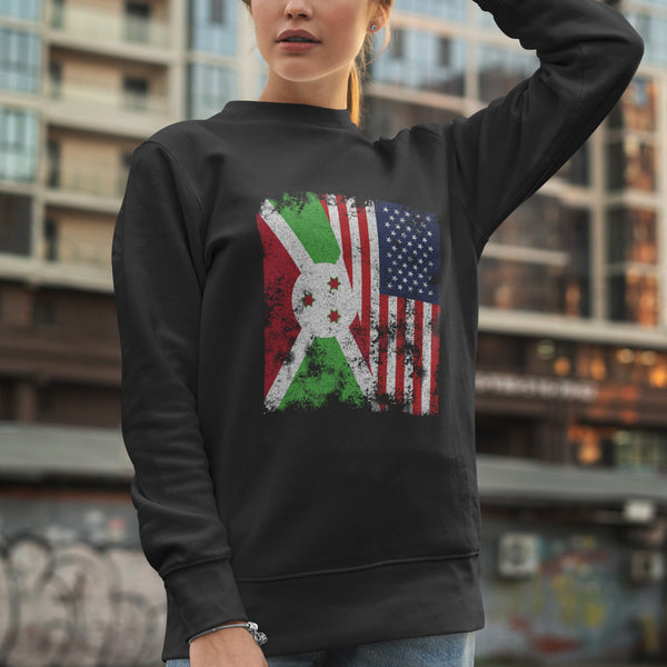 Burundi USA Flag - Half American Sweatshirt