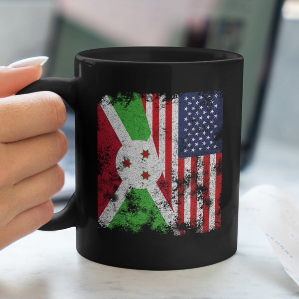 Burundi USA Flag - Half American Mug
