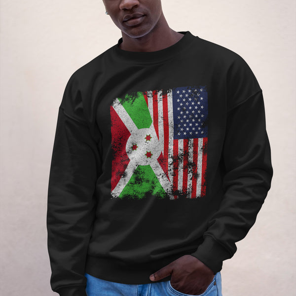 Burundi USA Flag - Half American Sweatshirt