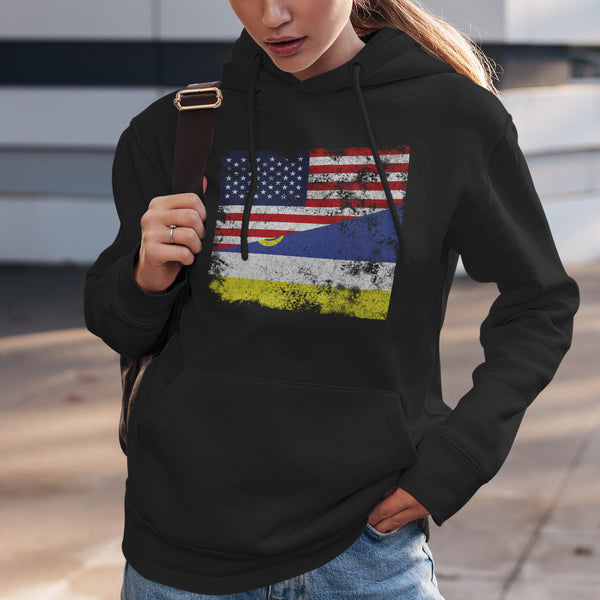 Buryatia USA Flag Hoodie