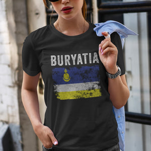 Buryatia Flag Distressed - Buryat Flag T-Shirt