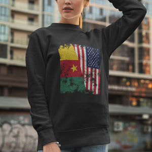 Cameroon USA Flag - Half American Sweatshirt