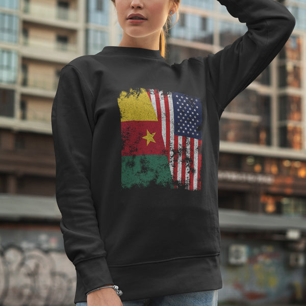 Cameroon USA Flag - Half American Sweatshirt