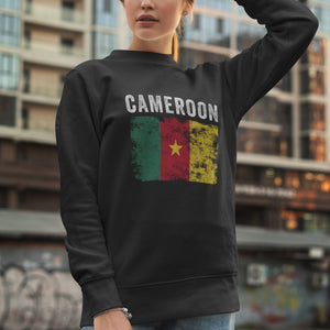 Cameroon Flag Vintage - Cameroonian Flag Sweatshirt