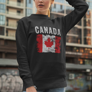 Canada Flag Distressed - Canadian Flag Sweatshirt
