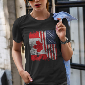 Canada USA Flag - Half American T-Shirt