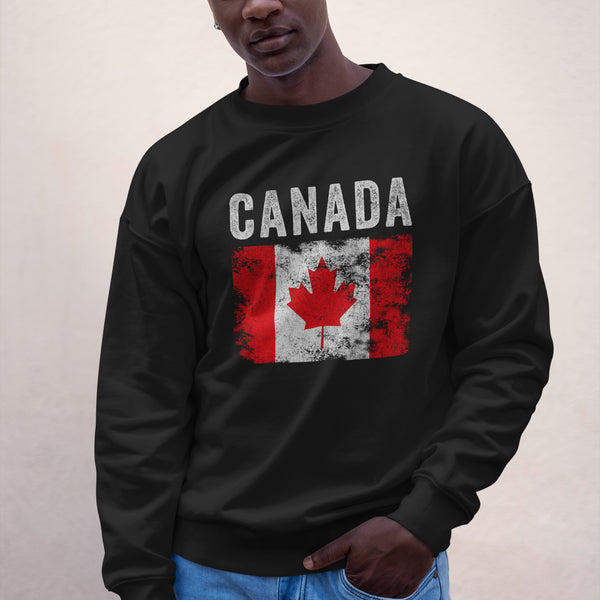 Canada Flag Distressed - Canadian Flag Sweatshirt
