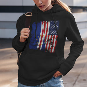Cape Verde USA Flag - Half American Hoodie
