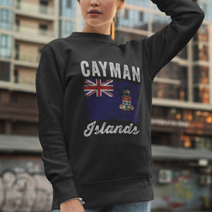 Cayman Islands Flag Distressed Sweatshirt
