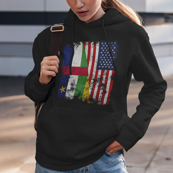 Central African Republic USA Flag Hoodie