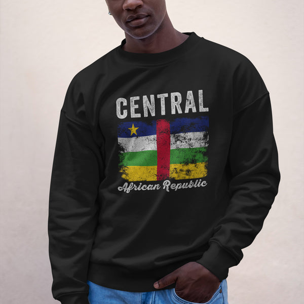 Central African Republic Flag Distressed Sweatshirt