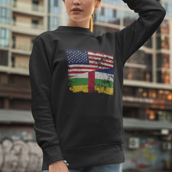 Central African Republic USA Flag Sweatshirt